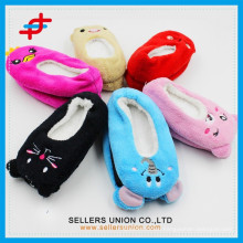 Winter indoor warm cute ear coral velvet sock children's slipper